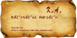 Kürtösi Adrián névjegykártya
